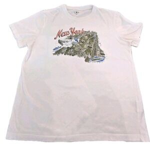 J.Crew Shirt Mens Medium New York Map Graphic Short Sleeve Made in USA BJ344